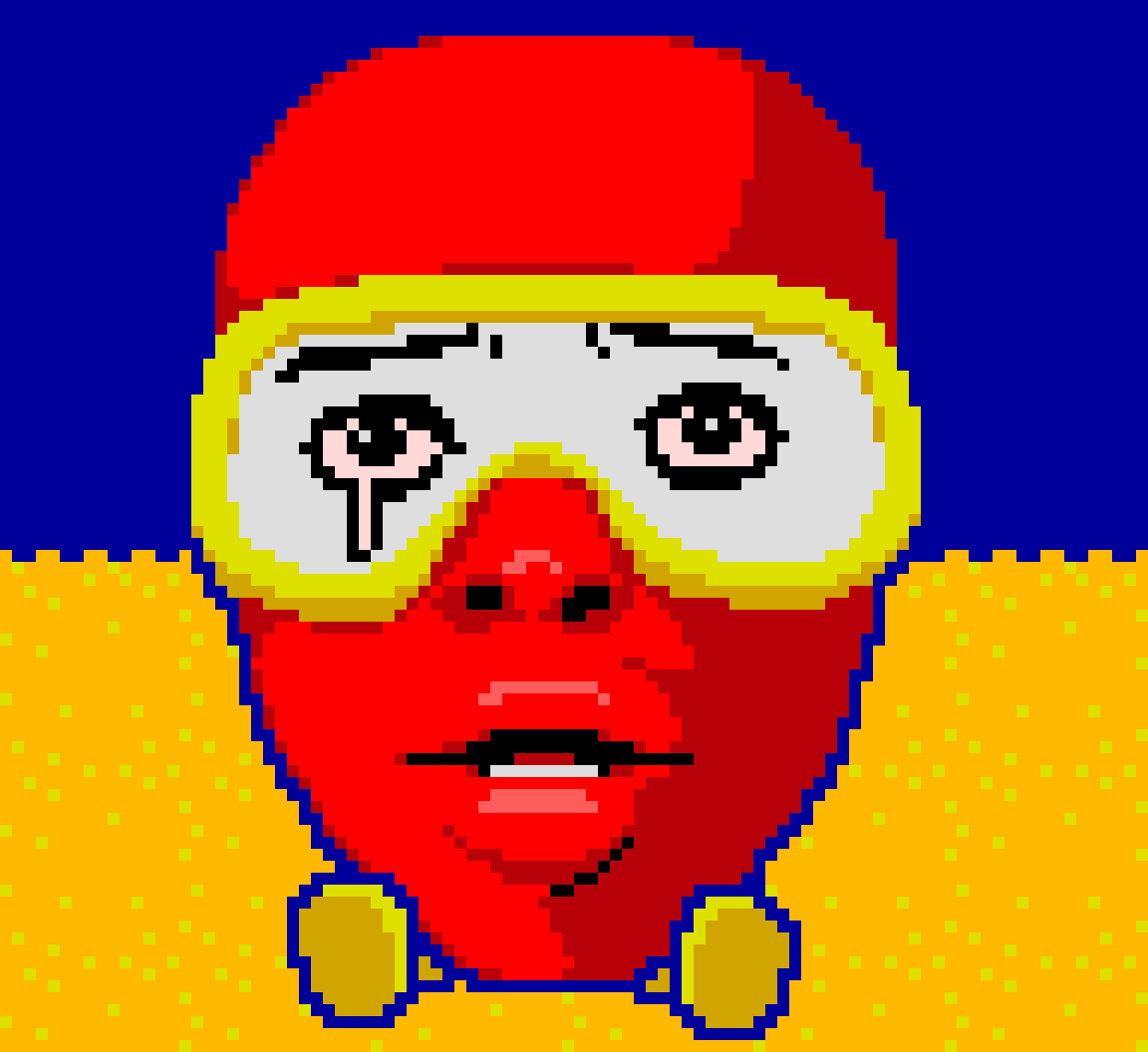 Sometimes, in #digdug, the game ends and freezes on Taizo holding his hand up and this is what I imagine him doing

#pixelart #pixelartist #arcade #retrogames