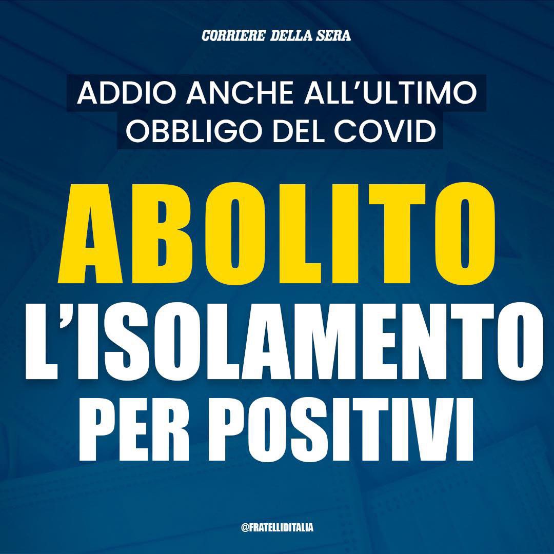 FratellidItalia's tweet image. 🔵 Guardiamo al futuro con ottimismo e con grande senso di responsabilità, tenendo al centro della nostra azione politica la salute di ogni cittadino.