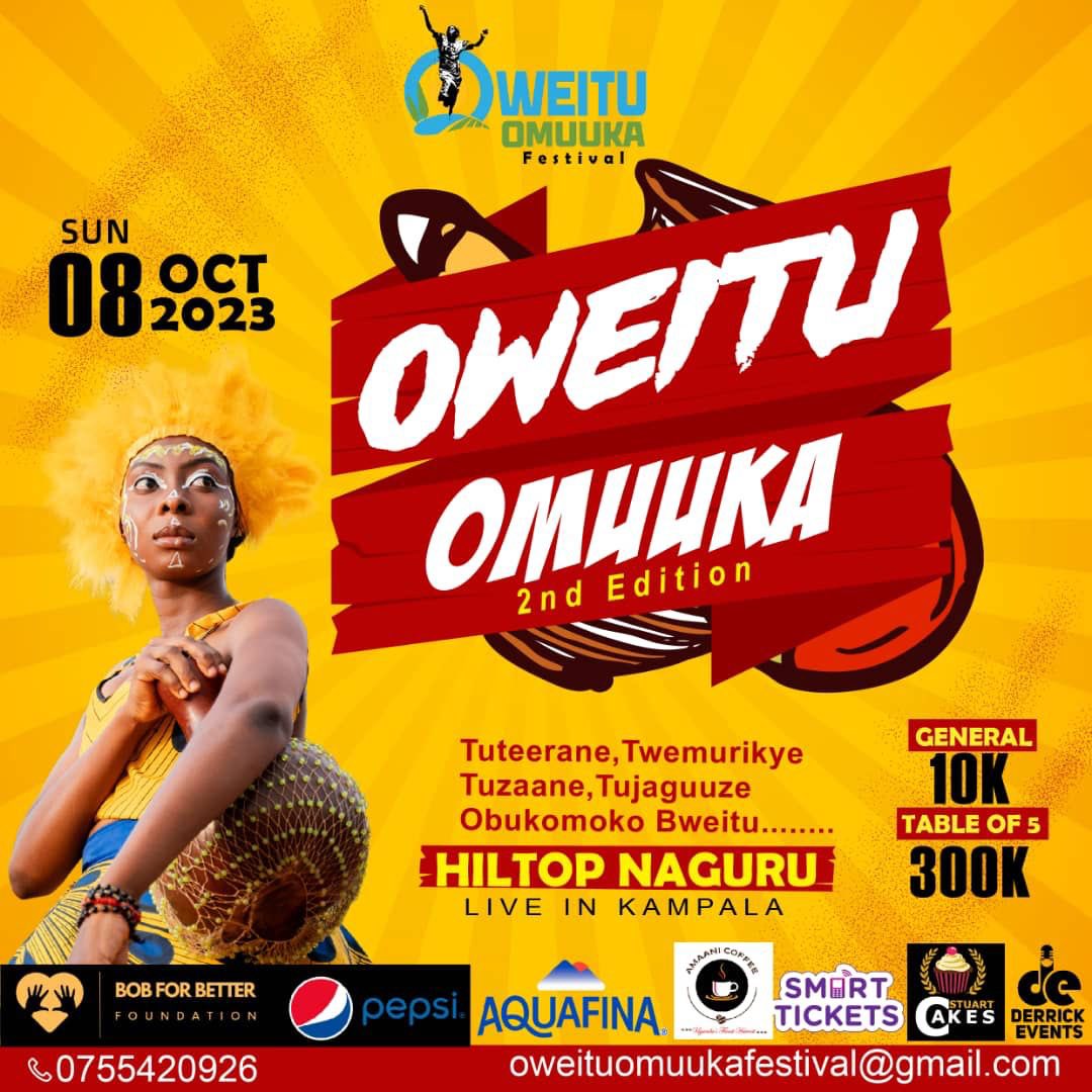 Mark Your Calendar for October 8th: Celebrate the Rich Heritage of Bakiga, Banyankole, Batoro, Bahororo, Bafumbira, and Banyoro Cultures at Oweitu Omuuka Festival. 
Mwije tuteerane,twemurikye,tuzaane,tujaguuze obukomoko bweitu 🫶🔥🔥