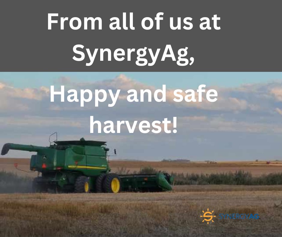 With harvest getting under way, we at SynergyAg would like to wish everyone a happy and safe harvest!! 
And to remind everyone on the highways to slow down around harvest equipment. We want everyone to make it home every night!

#synergyag #rootsyoucancounton #harvest23