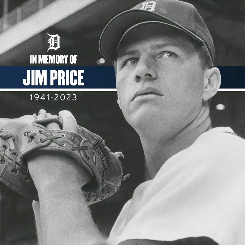 tigers's tweet photo. We mourn the passing of Jim Price, a treasured member of the Tigers organization for decades.

He spent all five years of his playing career wearing the Olde English ‘D’, including the 1968 World Series championship season.