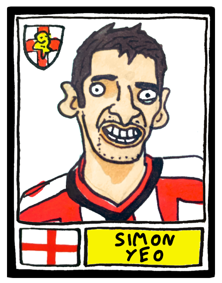 CheapPanini's tweet photo. ✍️LINCOLN CITY - strap in, we are drawing you. Probably quite badly.

36 wonky Imps icons, legends and cult heroes coming up. This drawing of Simon Yeo is as good as it's going to get. We apologise in advance.

💡SUGGESTIONS NEEDED💡

RTs &amp; pity appreciated x https://t.co/lJpAYseXqZ