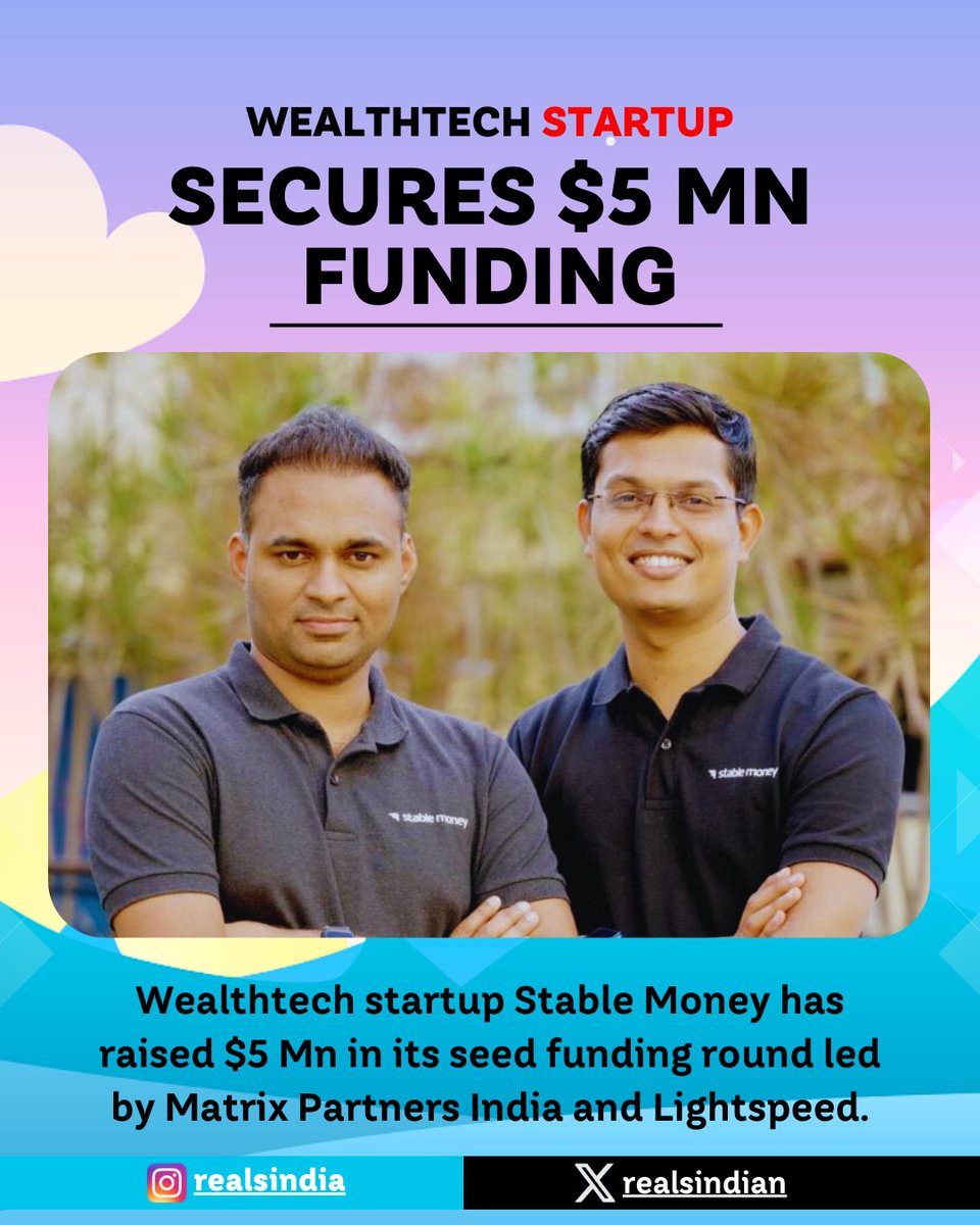 Wealthtech Startup Stable Money Secures $5 Mn Funding From Matrix Partners, Lightspeed,

#startupworld #startup #startupkdrama #startupindia #startups #startupbusiness #startuplife #startupgrind #startupindonesia #startupnews #startupweekend #startupquotes #startupideas