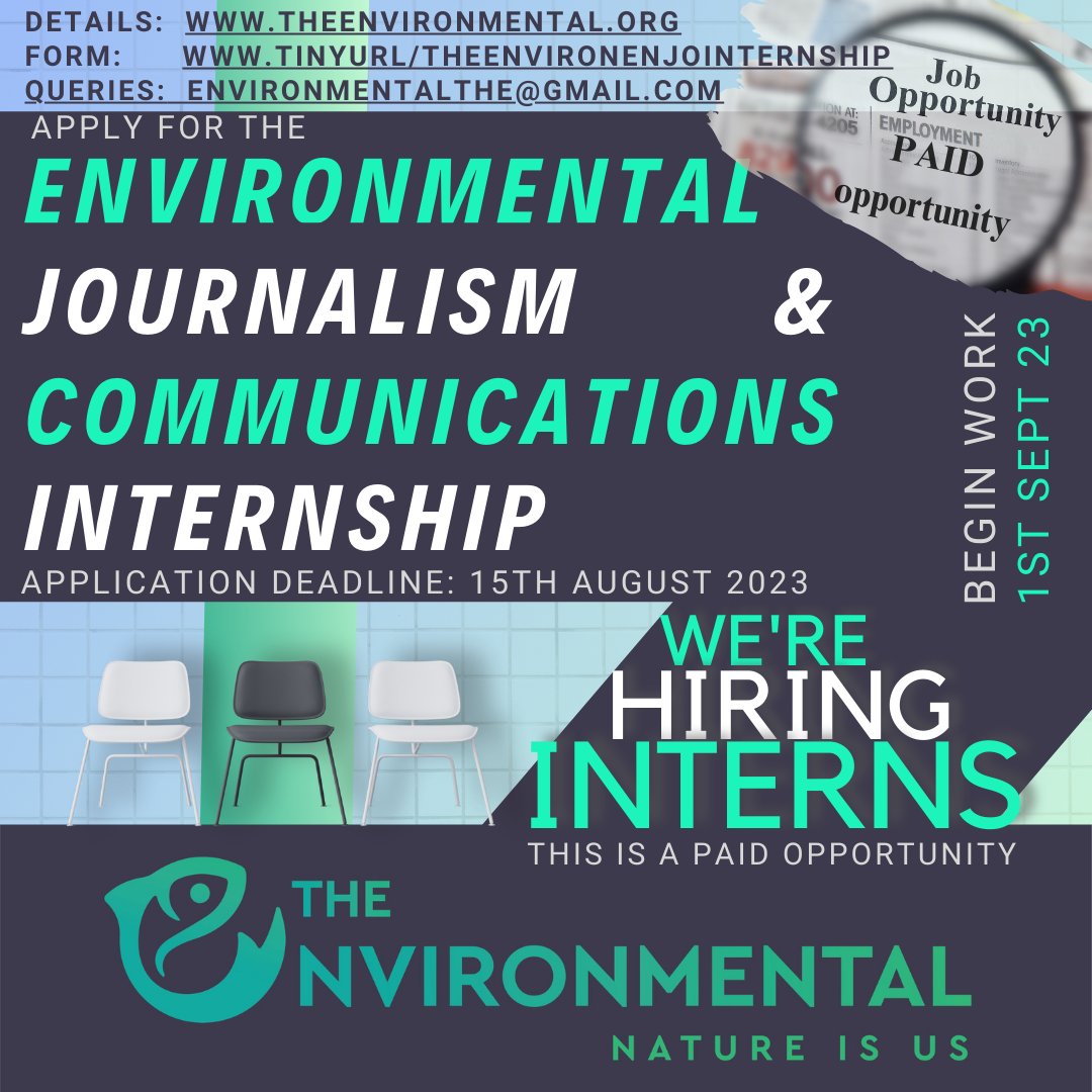 TheEnvironOrg's tweet photo. Are you interested in #Environmental #Journalism?

Apply &amp; join our team as an 'Environmental Journalism &amp; Communications Intern'!

Form: https://t.co/zuzXerAhNe

#climatechange #environment #nature #news #journalist #communication #media #socialmedia #karachi #pakistan #climate https://t.co/xOAJJMzZ9e