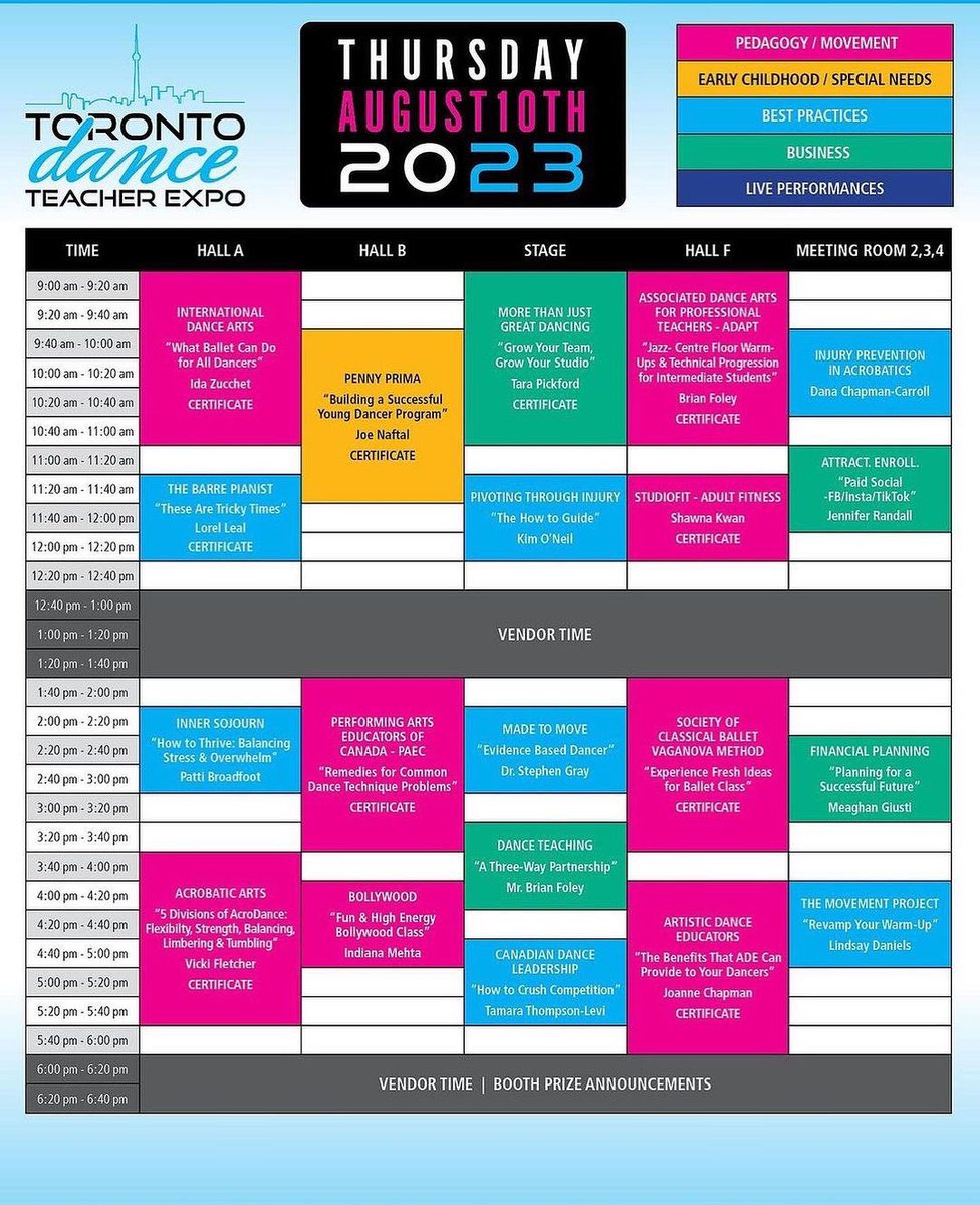 Expo SCHEDULE! Incredible seminars, Professional Development Certificates and Over 80 exhibit spaces and every vendor offering exclusive promotions and booth prizes! 

Expo Day 2 🔥STUDIOFIT🔥
11:20am, Hall F

#TorontoDanceTeacherExpo 
#DanceFitnessEducation #StudioMotiv8
