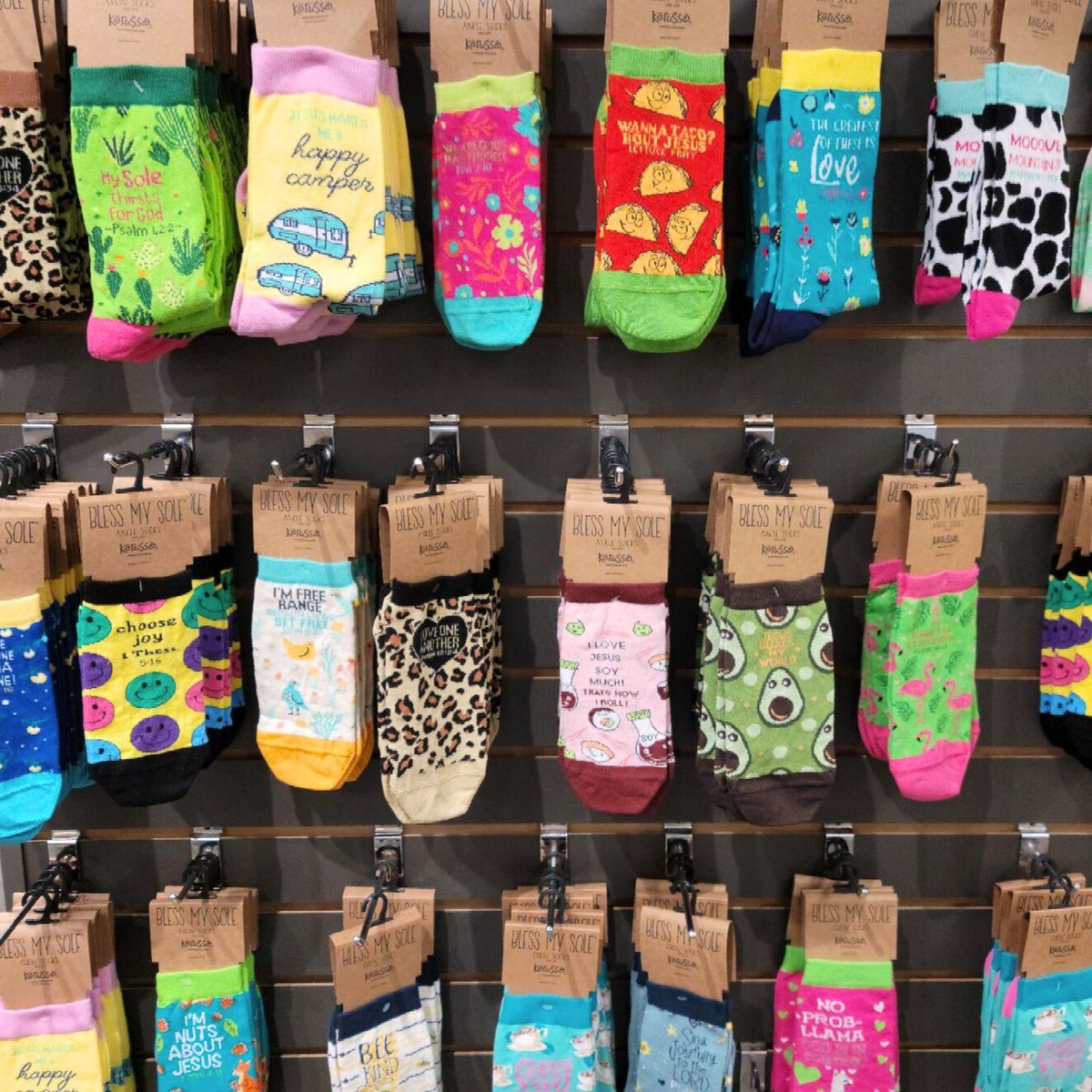 Need a gift? Or, just need something to brighten your day? We have a bunch of fun socks to choose from!