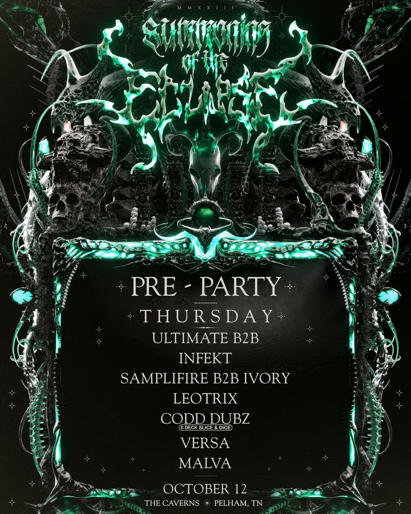 FCPresents's tweet image. 🌙 NEW ANNOUNCEMENT🌙

Welcome back Summoning of the Eclipse Vol. 2!

Swipe over to check out how to register for tickets.

Tickets go on sale Friday, August 11 at 12pm ct👹

#svddendeath #summoningoftheeclipse #summoning #thecaverns