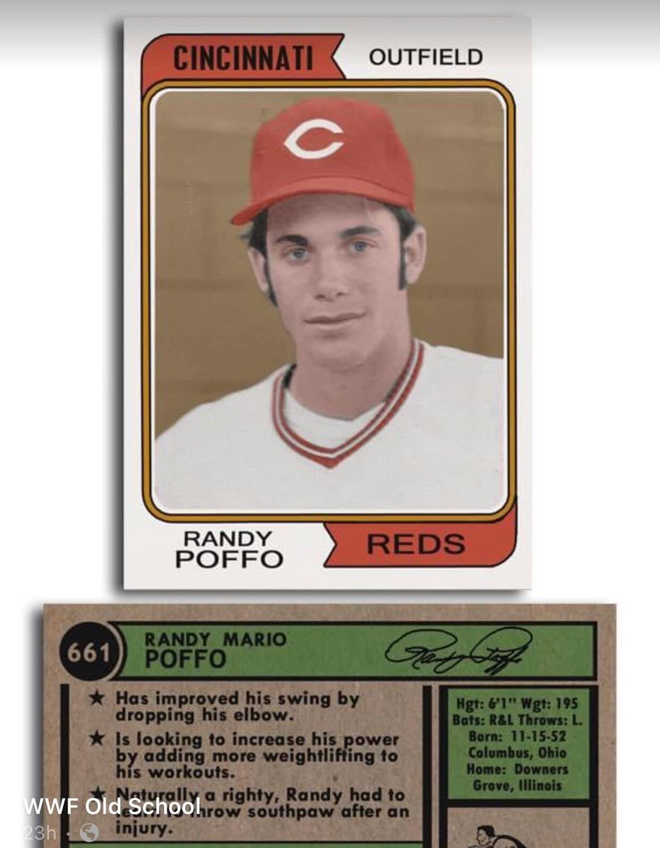 devinrooster's tweet image. ‘Macho Man’ Randy Savage baseball card from his early years in the Cincinnati Reds farm system. 

Check out that first fact on the back. 😂

#WWE #WWERaw #SmackDown #WWENXT #WWESummerSlam #MachoMan