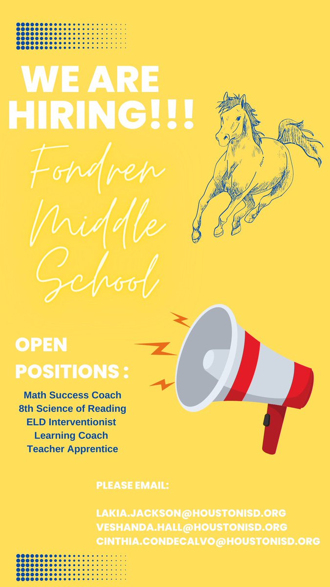 Come join the Fondren Team!!