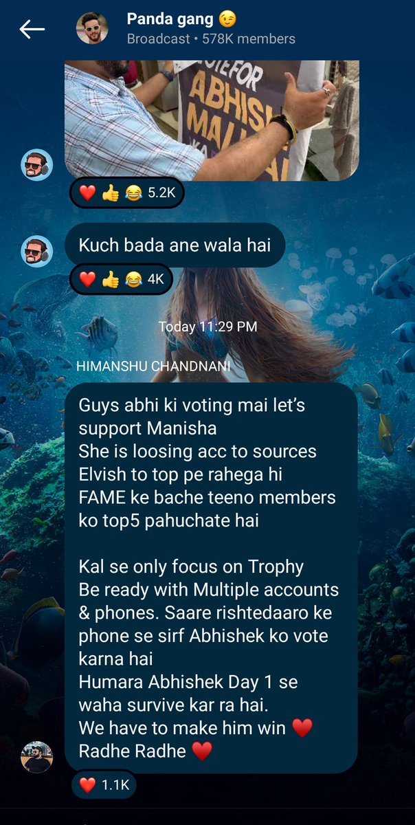 singhXs_'s tweet photo. Official #PandaGroup Mein Message Aagya Ab Toh Guys! Vote For Manisha Rani Right Now!! 

PandaGang With #ManishaRani ♥️

#Abhisha #AbhishekMalhan https://t.co/iMlQBY9xSy