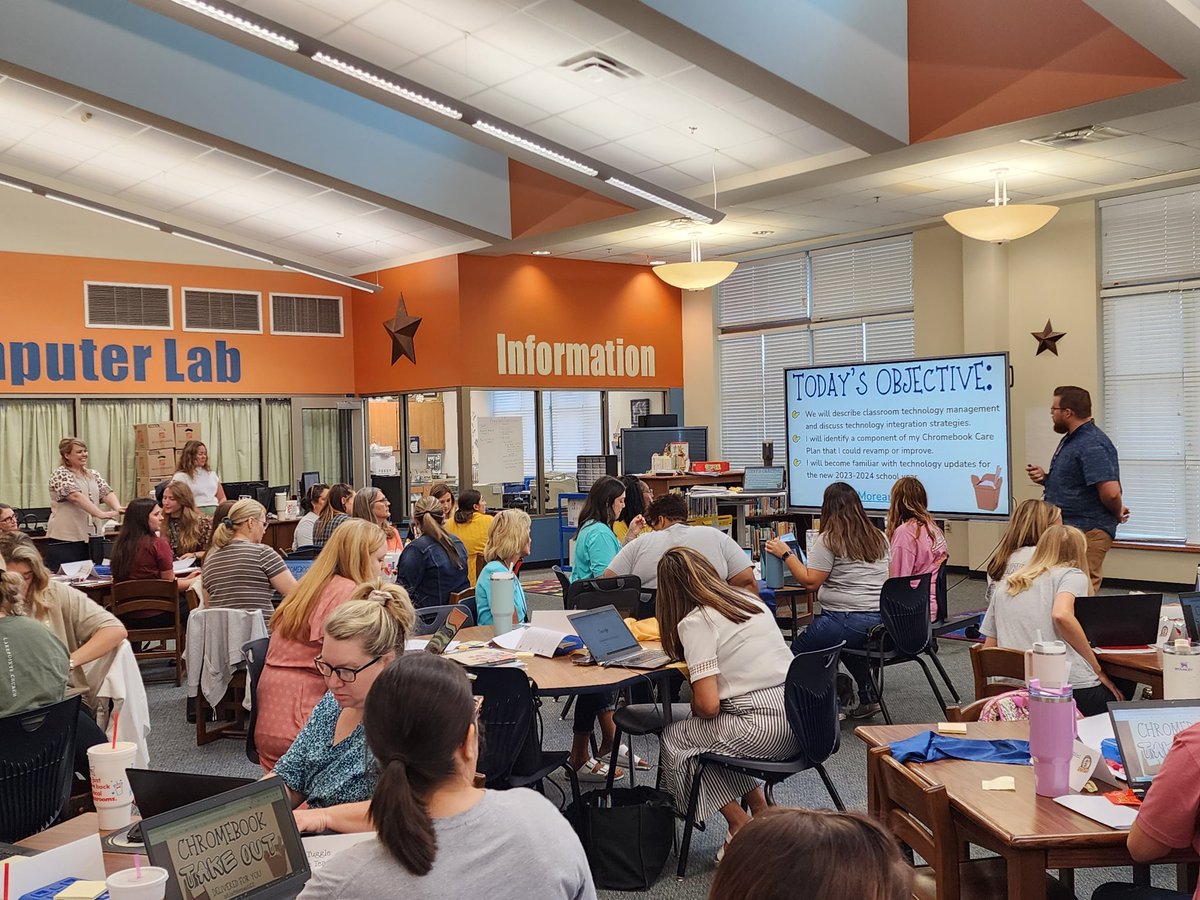 <a href="/TheShannonStars/">Sharon Shannon Elem.</a> are shining with excitement to learn about Chromebook Care! #TogetherRockwall