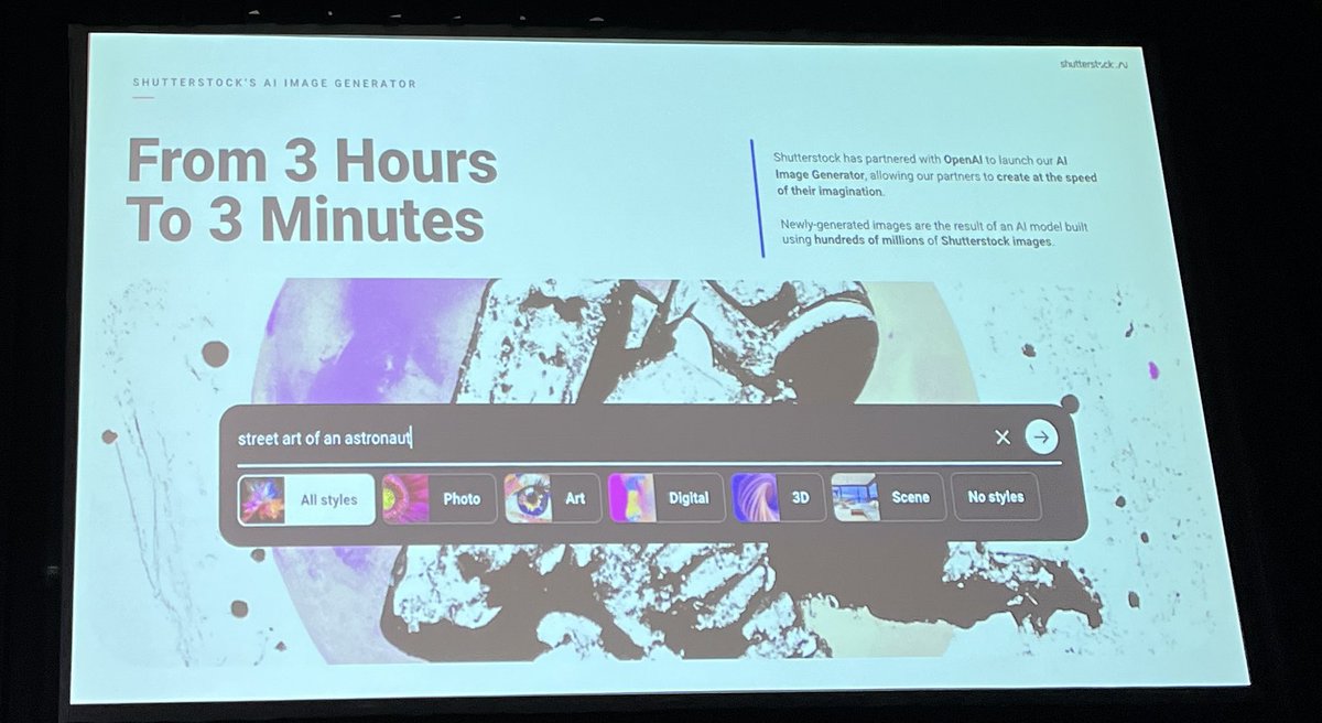 NVIDIAのVP of 3D Innovationの公演。3Dモデルに関してはUV展開、テクスチャ、リギング、スキニング、スカルプティング、etcとかなり工程が多いため従来制作ハードルが高かったけど、生成AIによってそれが写真家がカメラを使って作品を作るように簡単になると言ってる。完全に同意だなー
#SIGGRAPH2023