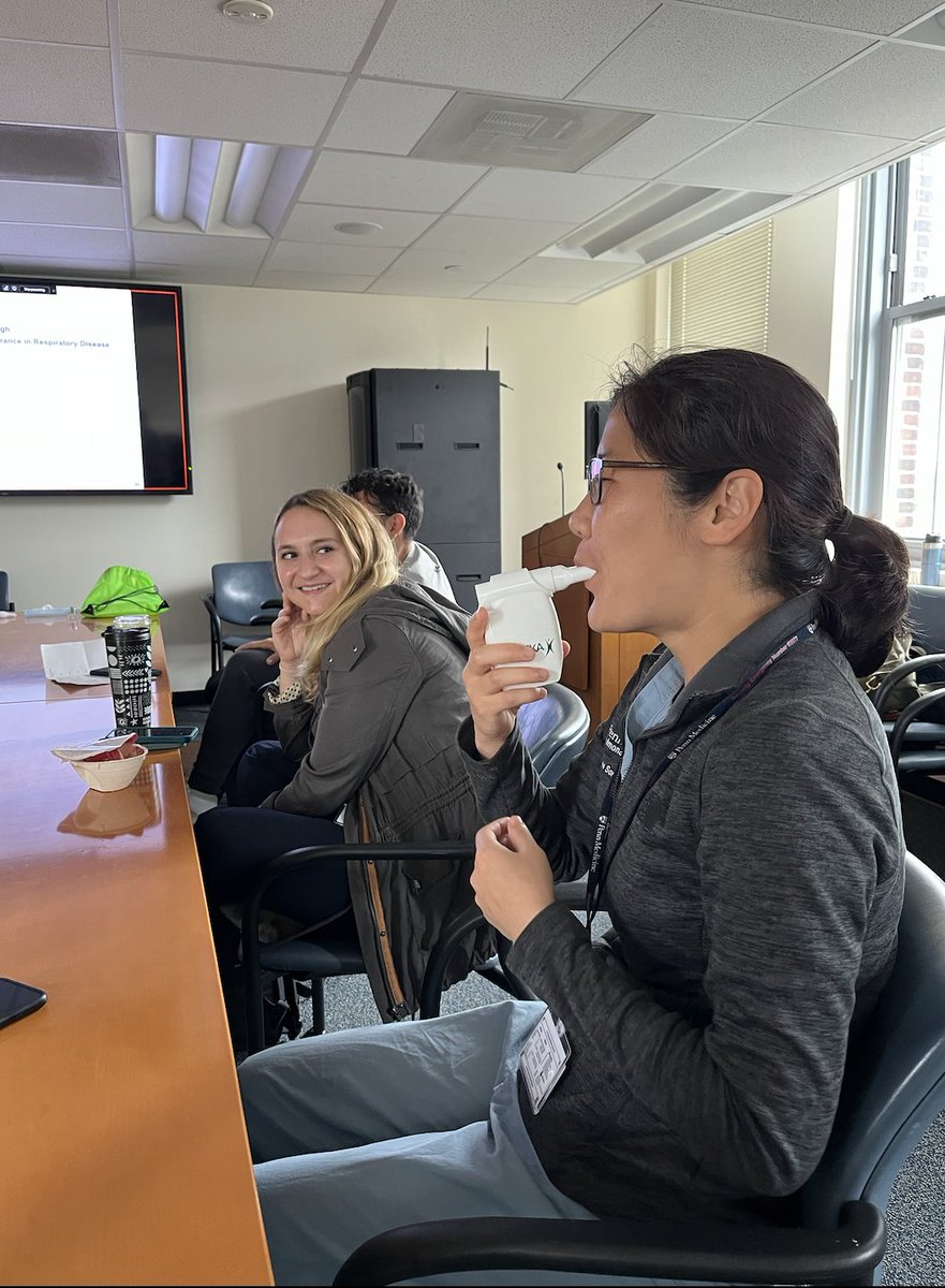 PennPulmonaryFellowship (@pennpulmonary) on Twitter photo We got to learn about AND test airway clearance devices with the imitable CF/bronchiectasis/home ventilation expert <a href="/michaelmrey/">Michael Rey</a> for today's summer lecture series! We are officially joining <a href="/eemoin/">Emily Moin</a>'s resolution to consistently use mucus as a noun & mucous as an adjective. We got to learn about AND test airway clearance devices with the imitable CF/bronchiectasis/home ventilation expert <a href="/michaelmrey/">Michael Rey</a> for today's summer lecture series! We are officially joining <a href="/eemoin/">Emily Moin</a>'s resolution to consistently use mucus as a noun & mucous as an adjective.