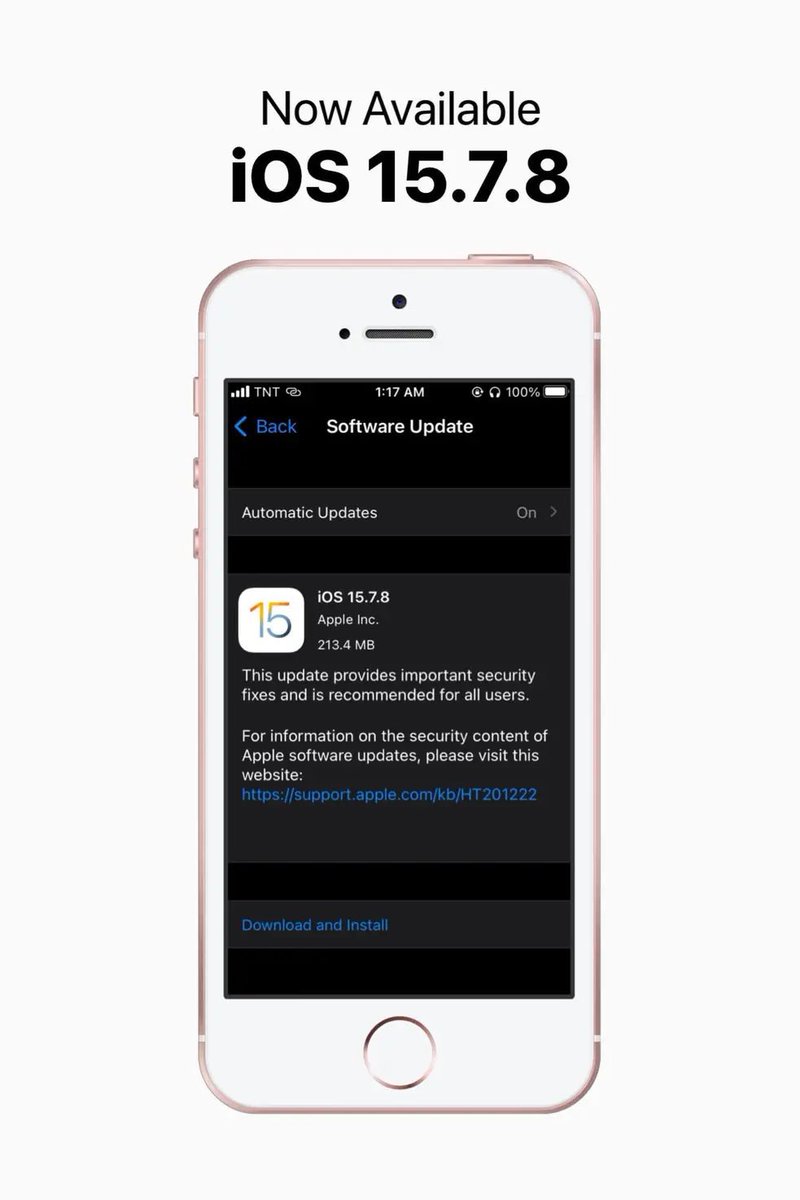 iMoathM's tweet image. آبل تطلق تحديث للأجهزة القديمة من آيفون يحمل رقم iOS15.7.8 ، يجلب معه إغلاق ثغرات خطيرة جدا حيث تم رصد مايقارب 17 ثغرة أمنية خطيرة في الإصدارات iOS15.7.7 فما قبل ، مايدل على أن هذه الإصدارات معرضه للإختراق عن بعد وبشكل أسهل

#تقنية #آبل #iOS15