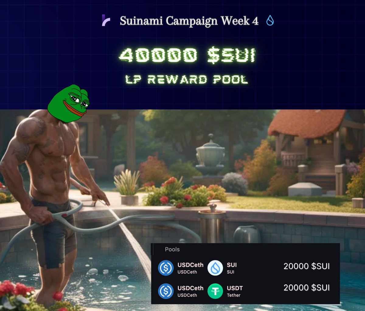 KriyaDEX's tweet photo. If CZ says all FUD ends at 4. Then why would #Suinami  last just 3 weeks? 🌊

GM Yogis!🧘‍♂️We at @KriyaDEX are happy to announce another week of our Suinami Liquidity Campaign 

With an even bigger reward pool, totalling 40,000 $SUI! https://t.co/OphehO2jMm