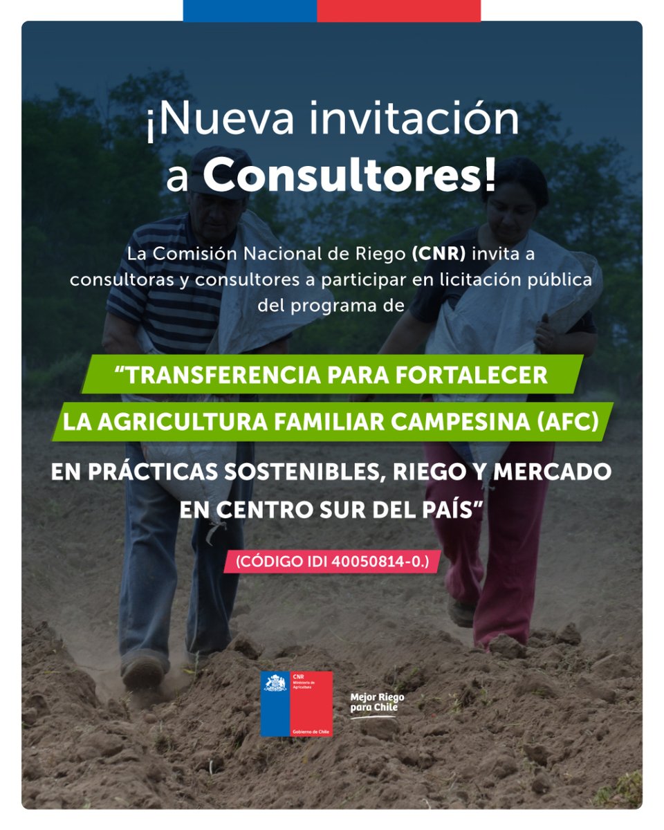 El programa potencia capacidades de agricultura campesina, de subsistencia y los pueblos indígenas, en el desarrollo agroecológico, asociatividad, entre otros🌾 Invitamos a entidades, integrando enfoques de estas áreas🙌 Cierre: 4 de septiembre.
Postula en bit.ly/43V2vaZ