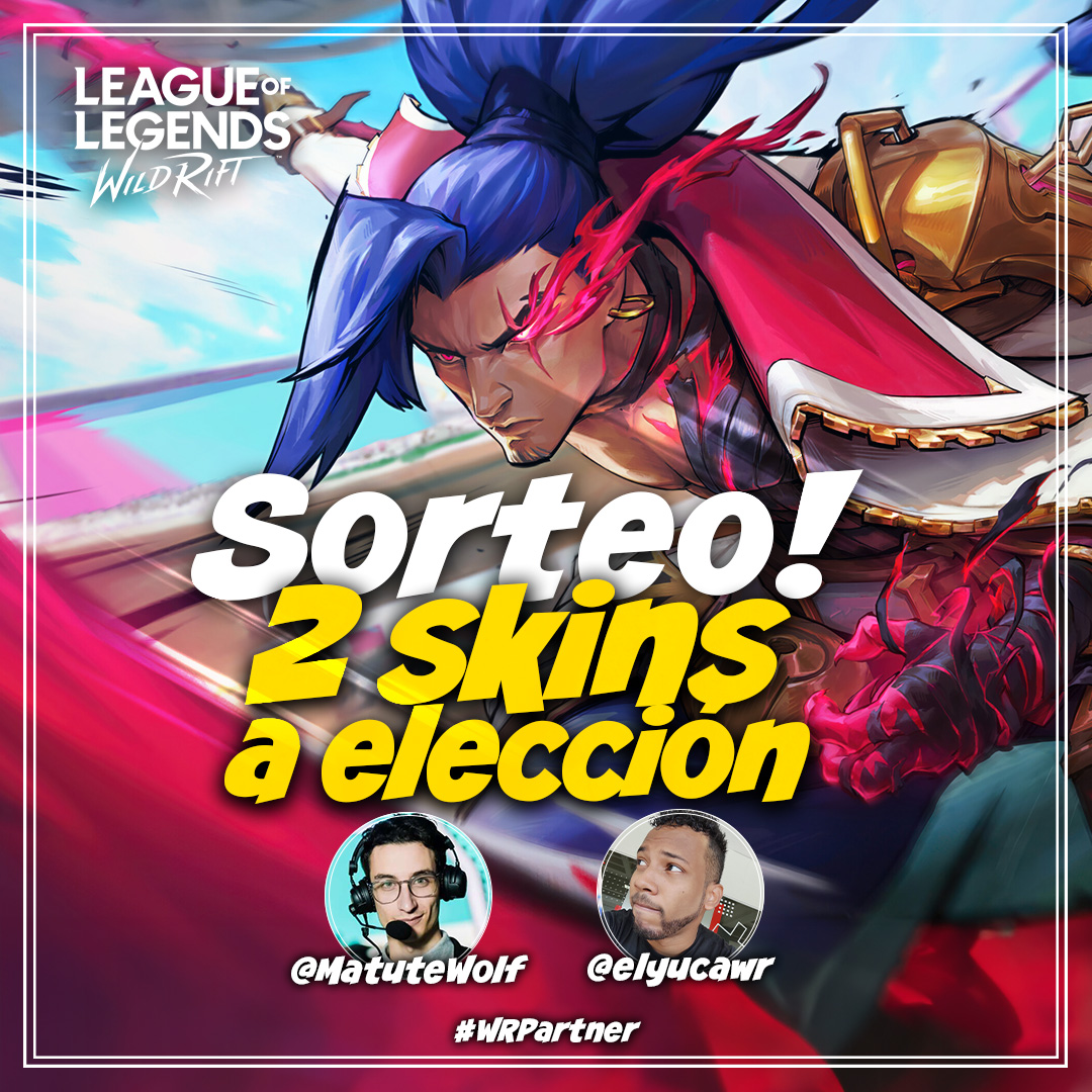 🔥 SORTEO 2 SKINS A ELECCION 🔥

El combate en la arena de las almas esta que arde, y trae un super sorteo aquí y en IG. Para participar:

💥 Seguir a <a href="/MatuteWolf/">MatuteWolf 🐺</a> &amp; @elyucaWR 
💥 ❤️ &amp; 🔃
💥 Comenta cual skin elegirías si ganas!

Se sortea el Miércoles 16 de agosto. #WRPartner