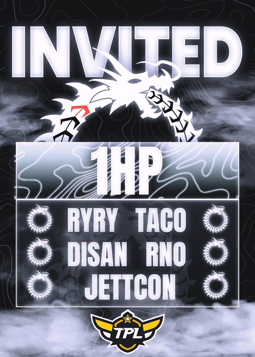 No longer on their final vacation...

WELCOME OUR 2ND INVITED TEAM- <a href="/1HP_GG/">1HP - #BeTheDifference</a> TO TPL S7

🐲<a href="/RyRythe1st/">Ry</a> 
🐲<a href="/JettCon_/">Jett Conley🇺🇸🇺🇸</a> 
🐲<a href="/D1Taco/">Taco</a> 
🐲<a href="/Rno_R6/">Rnor6</a> 
🐲 <a href="/DisanR6/">Matthew</a>