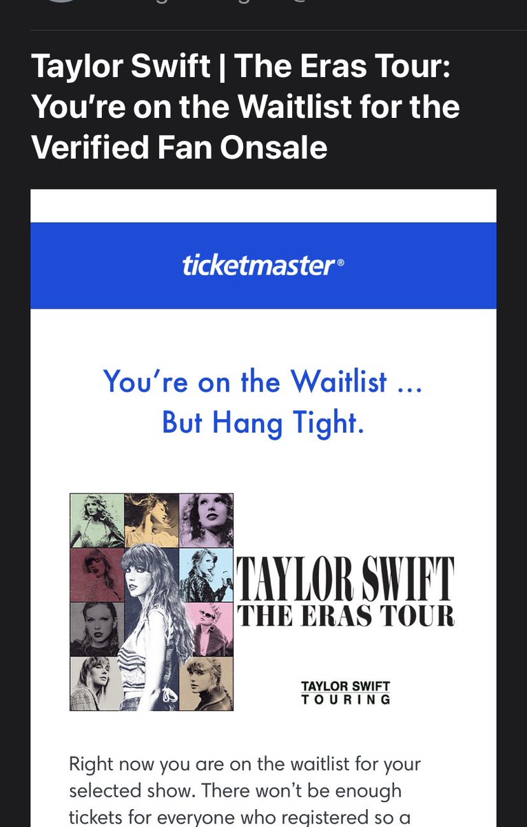 KimmaGrace's tweet photo. This is BS. I got waitlisted both times and I'm in the top 2% of her spotify listeners. And I don't have a new account. So what the hell? https://t.co/wG1jC7Gbu0