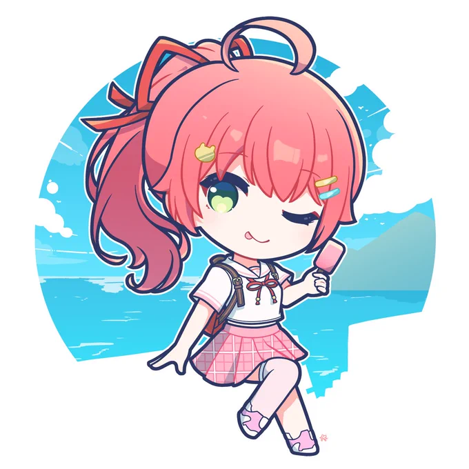 ポニテのみこち!  夏らしいのが似合うね  #miko_Art