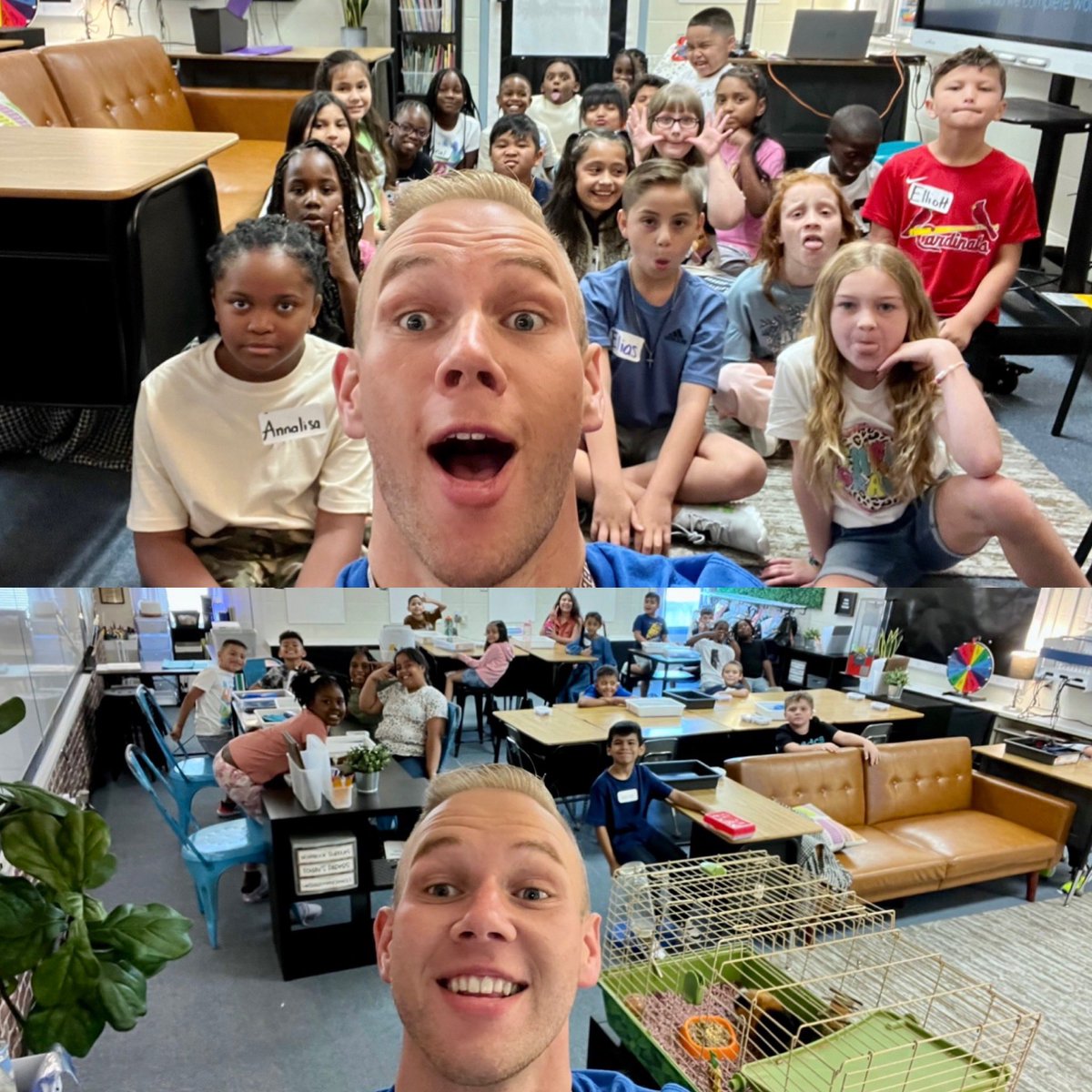 Barrett_Duncan_'s tweet photo. Say hello to my 40 newest best friends! We had a BLAST and are going to have the best school year yet! The first day is always one of my absolute most favorite days of the whole school year! #AndersonEagles #PurpleWillReign https://t.co/OdkyP1UMJU