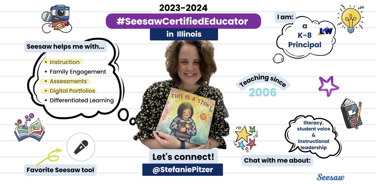 StefaniePitzer's tweet photo. Whoot! Just wrapped up my @Seesaw refresher course! Hereโs to continuing my #SeesawCertifiedEducator journey ๐๐ค๐ธ๐๏ธ #LWRockets #momsasprincipals #Pitzer4e https://t.co/EU1PcD2QTt