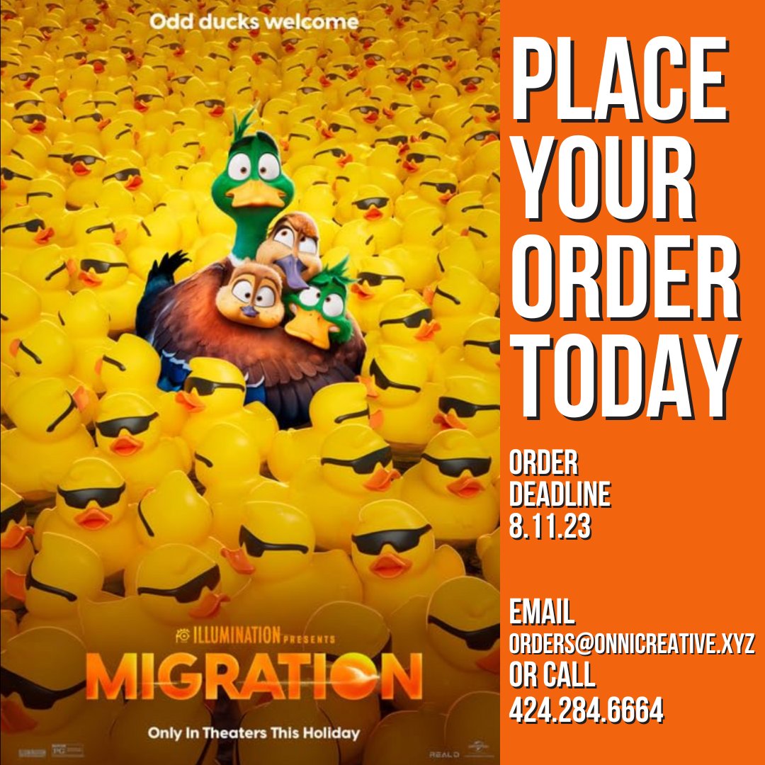 onni_creative's tweet photo. Theatres, get ready for a vacation of a lifetime! #Migration concession items coming soon. Pre-Order Yours TODAY! 🦆🏝️

ORDER HERE:https://t.co/Ki4jFwNkk3

#MigrationMovie #MovieTheater #Concessions #Cinema https://t.co/3D50kTnBS0