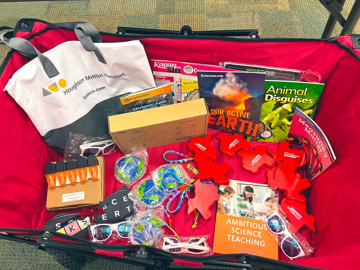 Our science team kicked off the morning with an awesome group of 3rd-5th grade teachers 🌟 who were eager to learn, share, and grow together 🌱. Check out the swag wagon too!! #gcisdsci