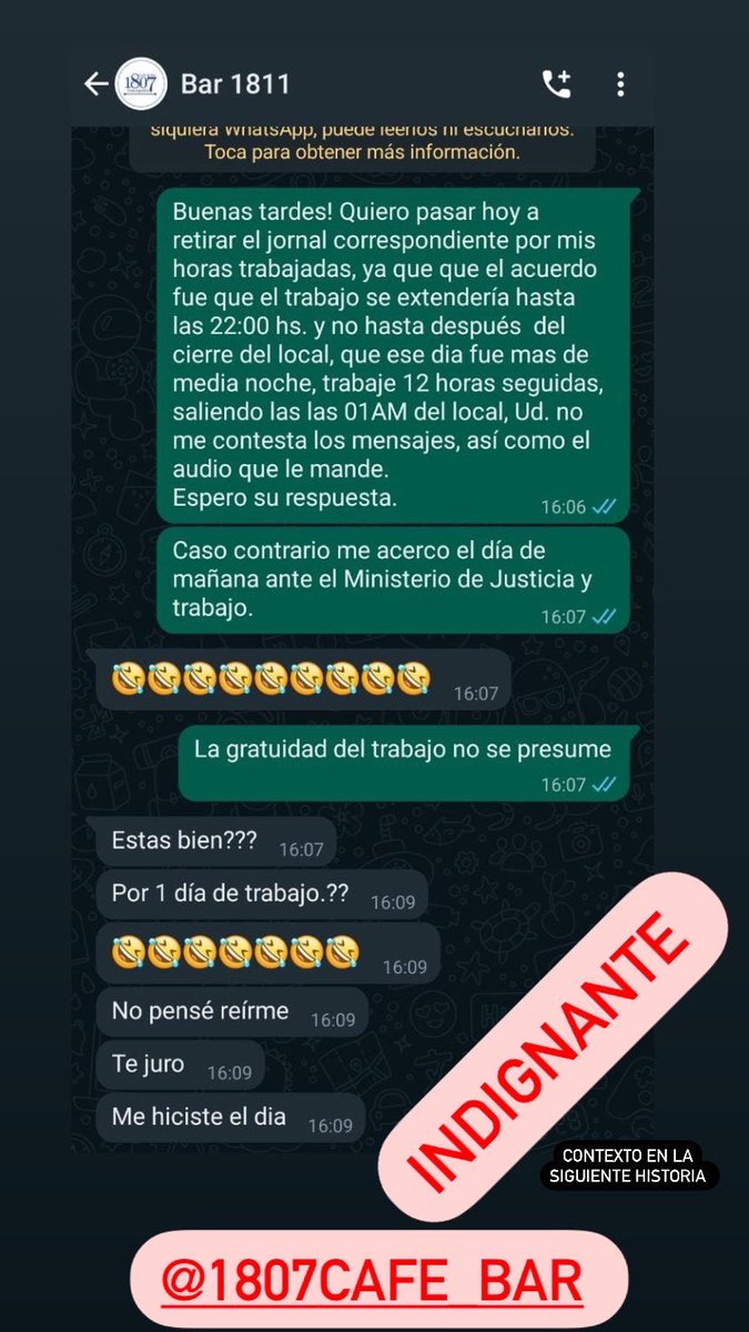 Quiero compartirles esto que me parece súper indignante para personas que intentan ganar su Dia a Dia, sinceramente esto es muy humillante 😭 también se que muchos jóvenes pasan por esto a diario y es tan triste. Y si no es mucho pedir les pido que le den RT.