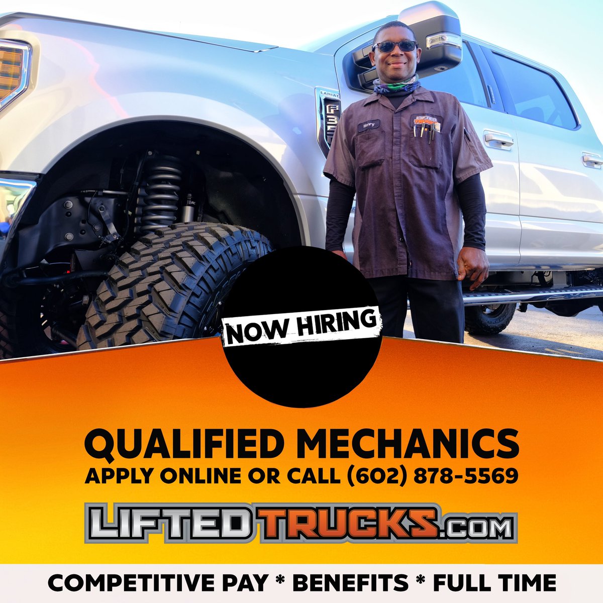 liftedtrucks's tweet photo. Lifted Trucks Phoenix is hiring experienced mechanics to join our team. Full Time, Benefits, Competitive Pay. Busy and friendly work environment. Apply online at https://t.co/ONxWOctJ4x 🙂
.
#jobs #liftedtrucks #mechanic #liftedtrucks #dieseltrucks #nowhiring #funjobs #phoenix https://t.co/MrwneJvoLI