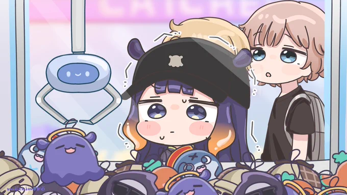 日本のゲームセンターで自分のグッズを狙っていたら観光客に気づかれそうになるイナニス  #inART #いなート