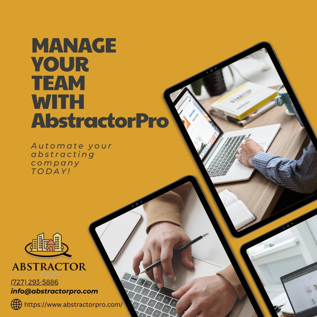 AbstractorPro's tweet image. Hey Title Searchers! Automate your office from beginning to end. Orders, tracking, invoicing, client/vendor communication, client payments, property report, and more features!

(727) 293-5886

info@abstractorpro.com

#abstractor #software #titlesearch #abstractorpro