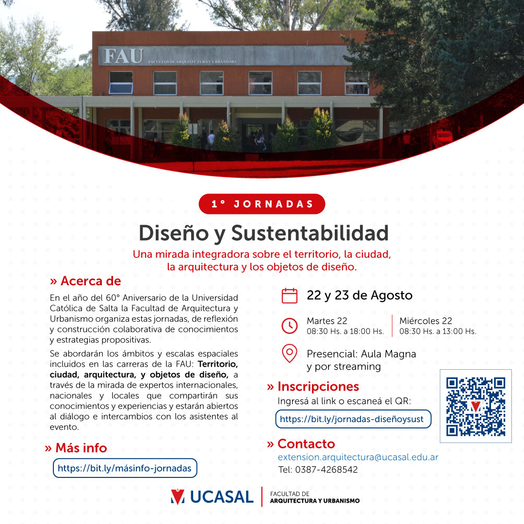 Allí estaremos... junto con prestigiosos colegas extranjeros, nacionales y locales. Reflexiones y propuestas sobre todas las escalas de la sustentabilidad.
Mas info: bit.ly/másinfo-jornad…
Inscripciones gratuitas: bit.ly/jornadas-diseñ…