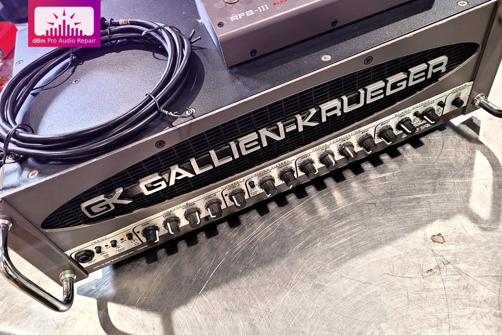 Some sweet @gallienkrueger gear on the repair bench! 🎛️🔊#dbmproaudio #repairshop #audiolife #fixitright