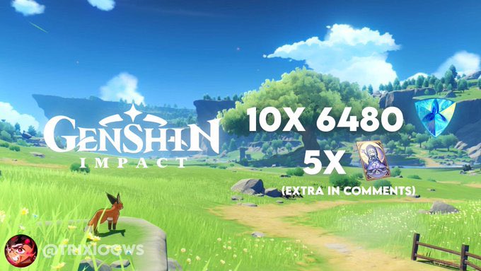 PwdPlasma's tweet photo. 👀 GENSHIN IMPACT GIVEAWAY! 👀

🎄: Prizes

- 10x 6480 GC
- 5x Welkin
- Ends in 3 days

To enter you must:

- Follow me
- Like &amp; Retweet
- Comment “Enter”
#bcafc #dcfc #Genshin_Impact #hcafc #GiveawayAlert #GunturuKaaram #tuesdayvibe #pokemonpresents https://t.co/KBWIHdzHLm