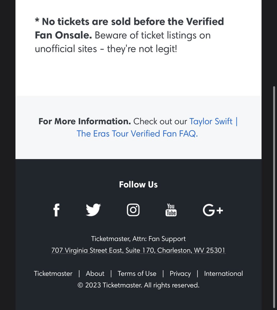 The AUDACITY for TM to ask us to follow them on all their platforms after waitlisting us !!!!!!! #ticketmaster #TaylorSwiftErasTour #Waitlist #verifiedfan