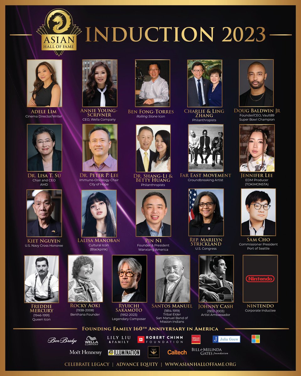 On Oct 21, Asian Hall of Fame will honor Class of 2023 at Biltmore LA. The flagship fundraiser supports work fellowships and celebrates the founding family’s 160th Anniversary in America.