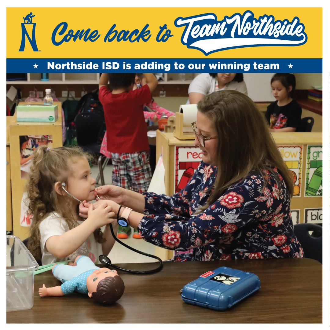 Come Back to Team Northside - Join Our Winning Team as a Retiree Rehire!  At Northside ISD, we're dedicated to providing the highest quality education to our students. We know it takes experienced educators to do that. If you are a retired educator – we want you to join our team