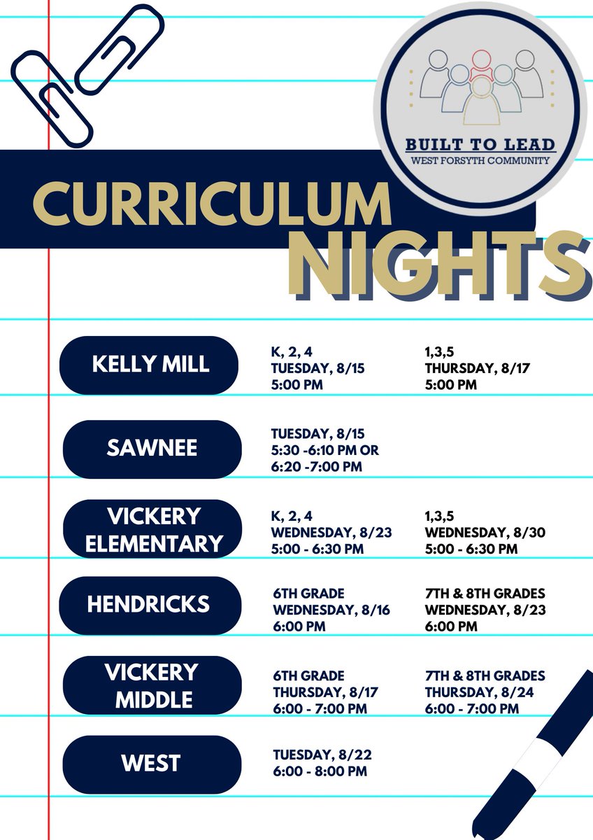 Mark Your Calendars: Join us on Tuesday the 15th (Grades K,2,4) and Thursday the 17th (Grades 1,3,5) from 5-6:30 for Curriculum Night.
