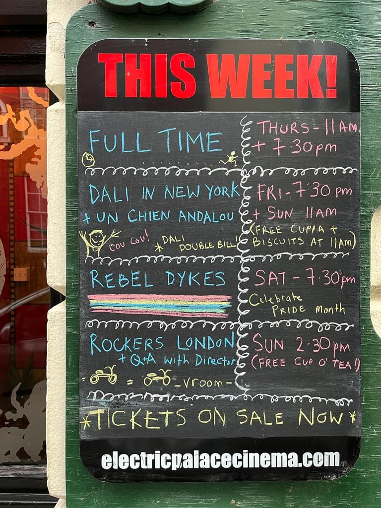 Electric Palace (@electric_palace) on Twitter photo Art lovers we've a treat for you this week with DALI IN NEW YORK & UN CHIEN ANDALOU double bill!
Plus rock out with Rockers London + Q&A, Rebel Dykes as part of our #Pride2023 films, & hit thriller Full Time. Book now!
<a href="/RebelDykes/">Rebel Dykes</a> <a href="/HastingsPride/">Hastings Pride</a> <a href="/_art_on_sea/">Hastings Contemporary</a> <a href="/hastings_museum/">Hastings Museum & Art Gallery</a> Art lovers we've a treat for you this week with DALI IN NEW YORK & UN CHIEN ANDALOU double bill!
Plus rock out with Rockers London + Q&A, Rebel Dykes as part of our #Pride2023 films, & hit thriller Full Time. Book now!
<a href="/RebelDykes/">Rebel Dykes</a> <a href="/HastingsPride/">Hastings Pride</a> <a href="/_art_on_sea/">Hastings Contemporary</a> <a href="/hastings_museum/">Hastings Museum & Art Gallery</a>
