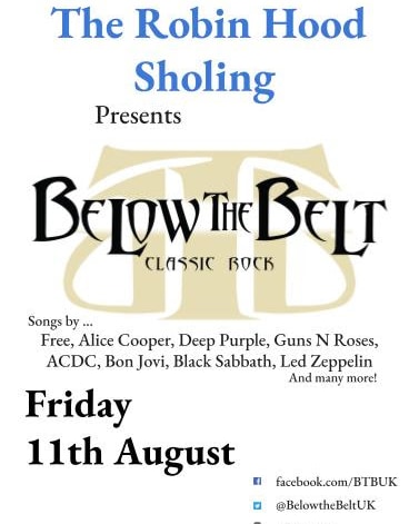 BelowtheBeltUK's tweet photo. Friday 11th August see you at The Robin Hood Sholing.
@MusicHubSouth
@SotonEvents
@hantsmusichub
@musicinthecity
#classicrockcovers https://t.co/uysaE7nng9