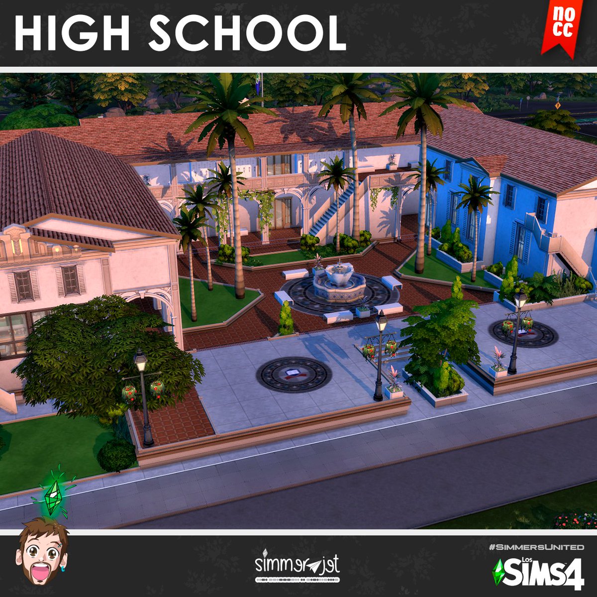 jethidalgo's tweet photo. A collab with my friends #everythingsims
Video on #youtube 👉🏻 https://t.co/XMFqvwzgqg
Making a High School just with:
✅High School Years
✅Dine Out
✅Paranormal
✅Blooming room 
LOT INFO:
📏 64x64
🏷 702.875
#ShowUsYourBuilds #simmerjet #TheSims4 https://t.co/AMIsbJTqnF