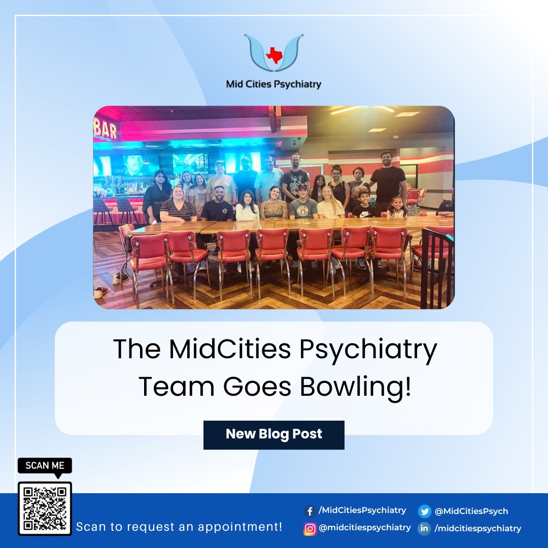 MidCitiesPsych's tweet photo. The Mid Cities Psychiatry first annual bowling tournament, hosted at the vibrant Bowlero Euless, turned out to be a resounding success, leaving everyone with memories to cherish.

Learn more: https://t.co/hbxrwKbJiq https://t.co/4WDIqaqp3H