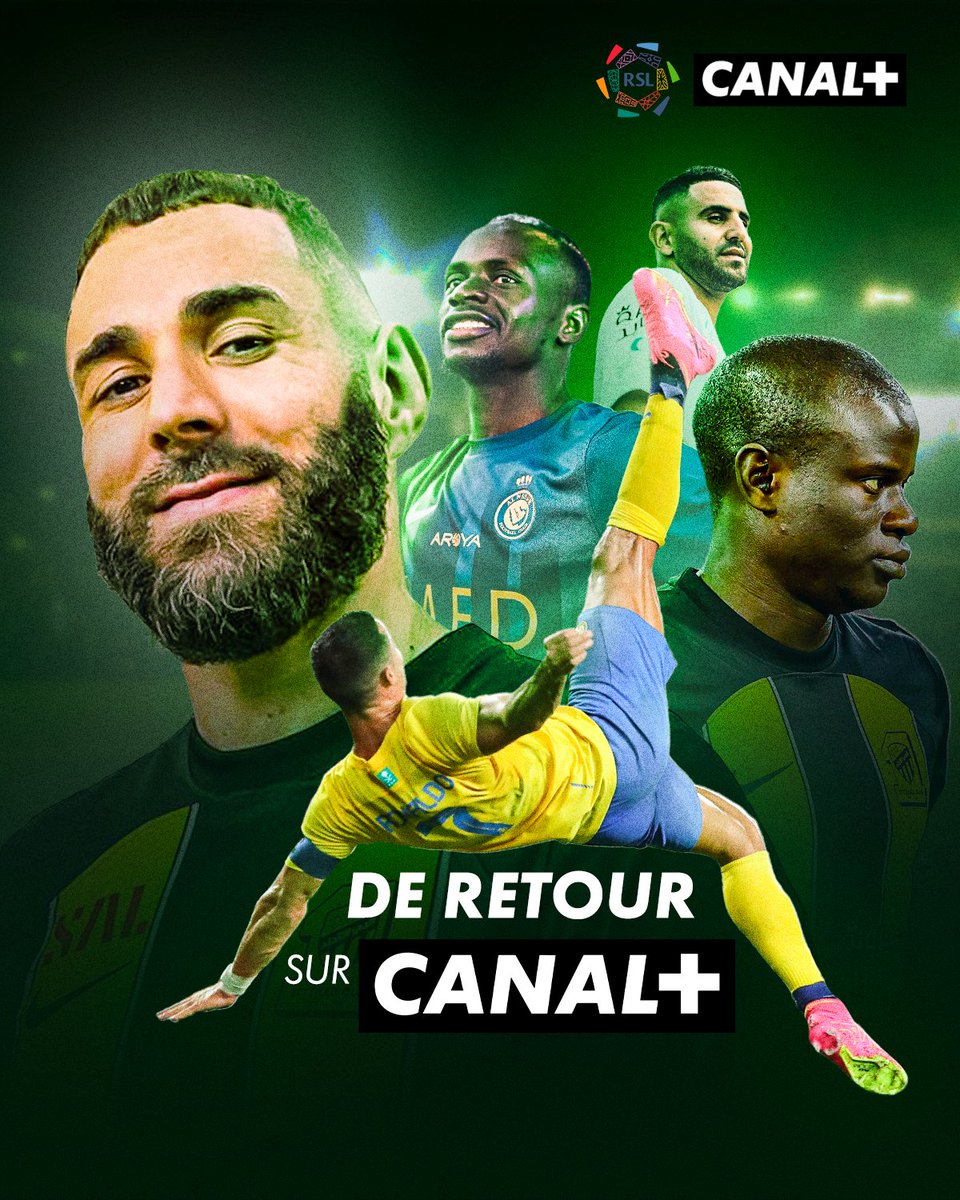 🚨 La Saudi Pro League arrive sur CANAL+ ! 🇸🇦

Ronaldo, Benzema, Mané, Mahrez… font déjà leur retour sur <a href="/canalplus/">CANAL+</a> en France et en Afrique 😱

Rendez-vous dès vendredi 🔥