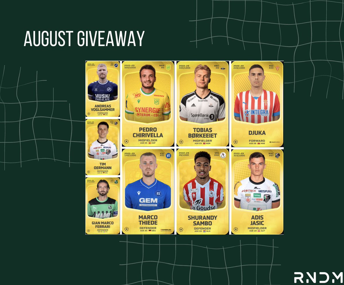 🎉 Gear up for the Premier League's return 🚀 
🔥 Our FREE Giveaway league is still wide open ⚽️🎮
👉 Win = give us a Like, a Follow, and a Retweet 
🎁 Link in the bio: 👆
🌟 Brace yourself to launch a winning spree and grab your shot at epic #NFT rewards below! 🏆🌟 

#Giveaway