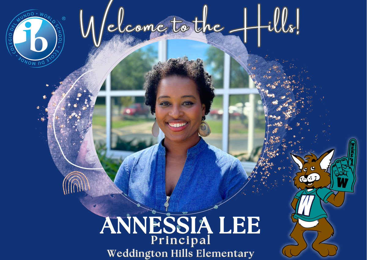 WHE_Whiskers's tweet photo. Exciting News, Wildcat Families! Let's give a Wildcat Welcome to our new principal, Mrs. Annessia Lee! 💙 🐾  She is so excited to join the Wildcat family and looking forward to a wonderful school year! Come meet her at our open house tonight! #StartHereGoAnywhere https://t.co/cVKaQUhycs