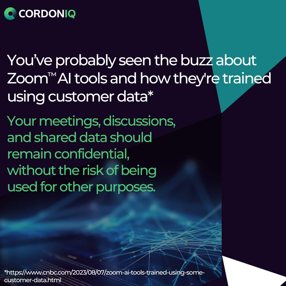 cordoniq's tweet photo. While others may use your #data for various purposes, Cordoniq's #collaboration platform provides clear &amp; transparent policies that put you in #control.

Experience cutting-edge tech without compromising your #security &amp; #privacy.

Talk to an expert today: https://t.co/hRmdQce3J8 https://t.co/dN2S36cwIw