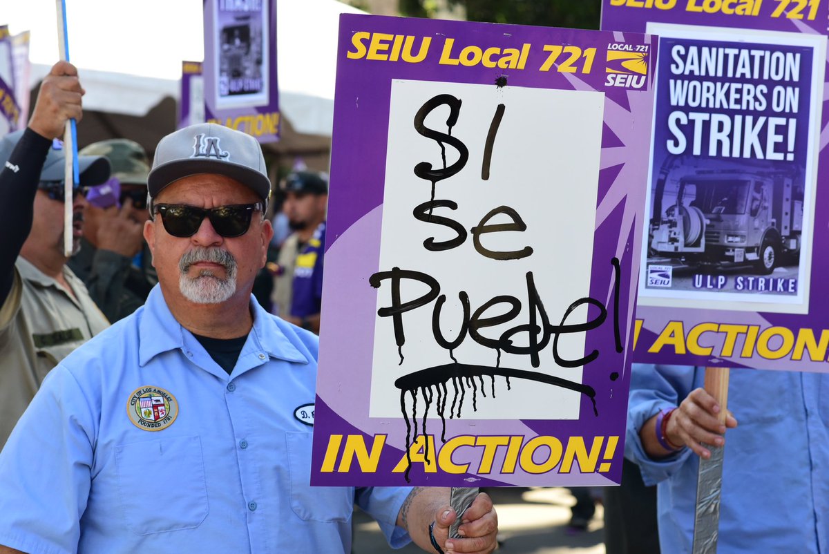 SEIU721's tweet photo. @SEIU How does LA City thank us for risking our own health &amp; safety to work the frontlines of the COVID crisis?

By refusing to bargain in good faith.

We're striking today to change that. #SolidaritySummer https://t.co/VWS122omfa