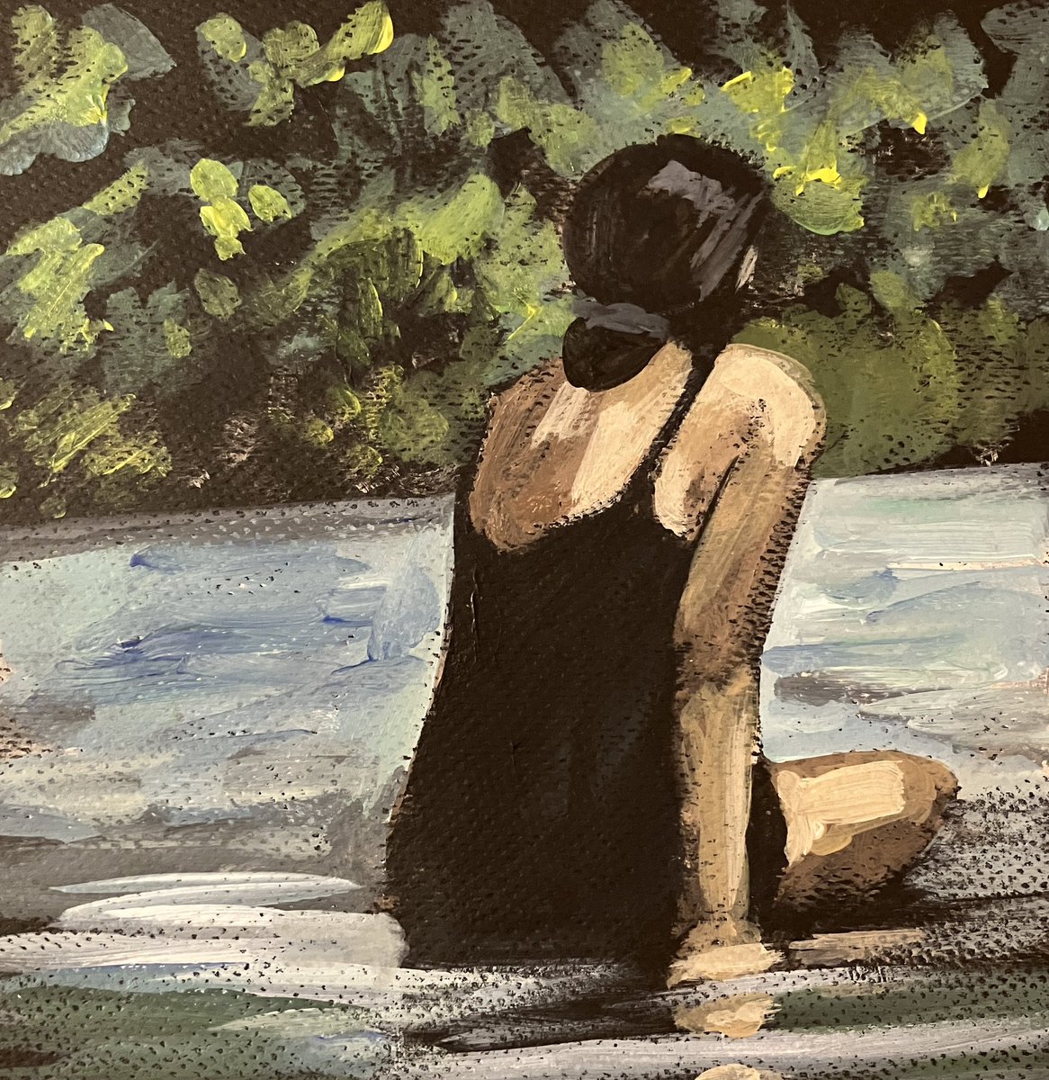 sonyavineartist's tweet image. Another little holiday painting inspired by a moment by the pool (and my belief that painting little and often is good for the soul).

Holiday #2, acrylic on paper, no ruler here but it’s about 6”x6”. 100 DM if you’d like this little original. #bythepool