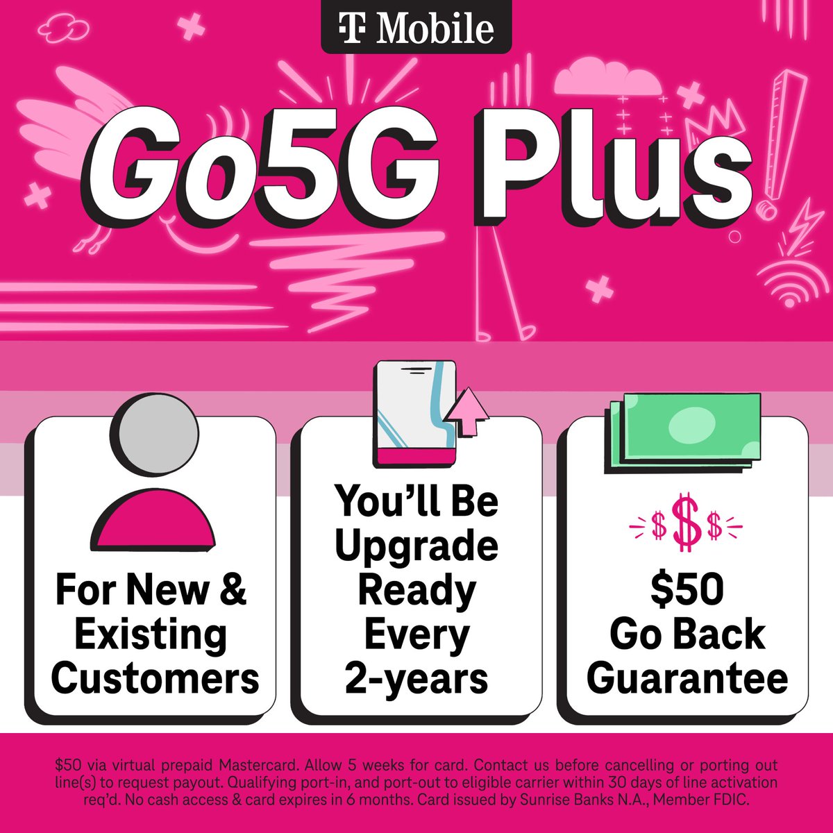 MrsWengel's tweet photo. friends don’t let friends wait three years to upgrade 👎 switch to @tmobile and be upgrade-ready every ✌️ years https://t.co/Aae3ux64ji

#TeamMagenta https://t.co/R5Hi99N6nK